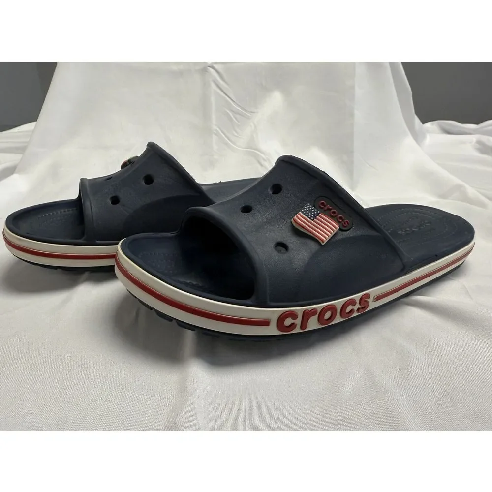 Mens Crocs Bayaband Slide Sandals Blue 205392 Blue Slip On Shoes Mens 7 Women 9‎